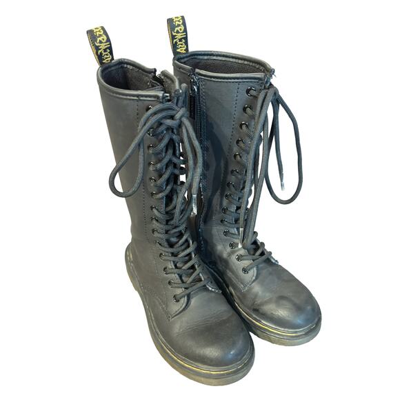 Dr. Martens 1914 Juniors Tall Leather Boots Unisex Size 13 - Picture 1 of 8